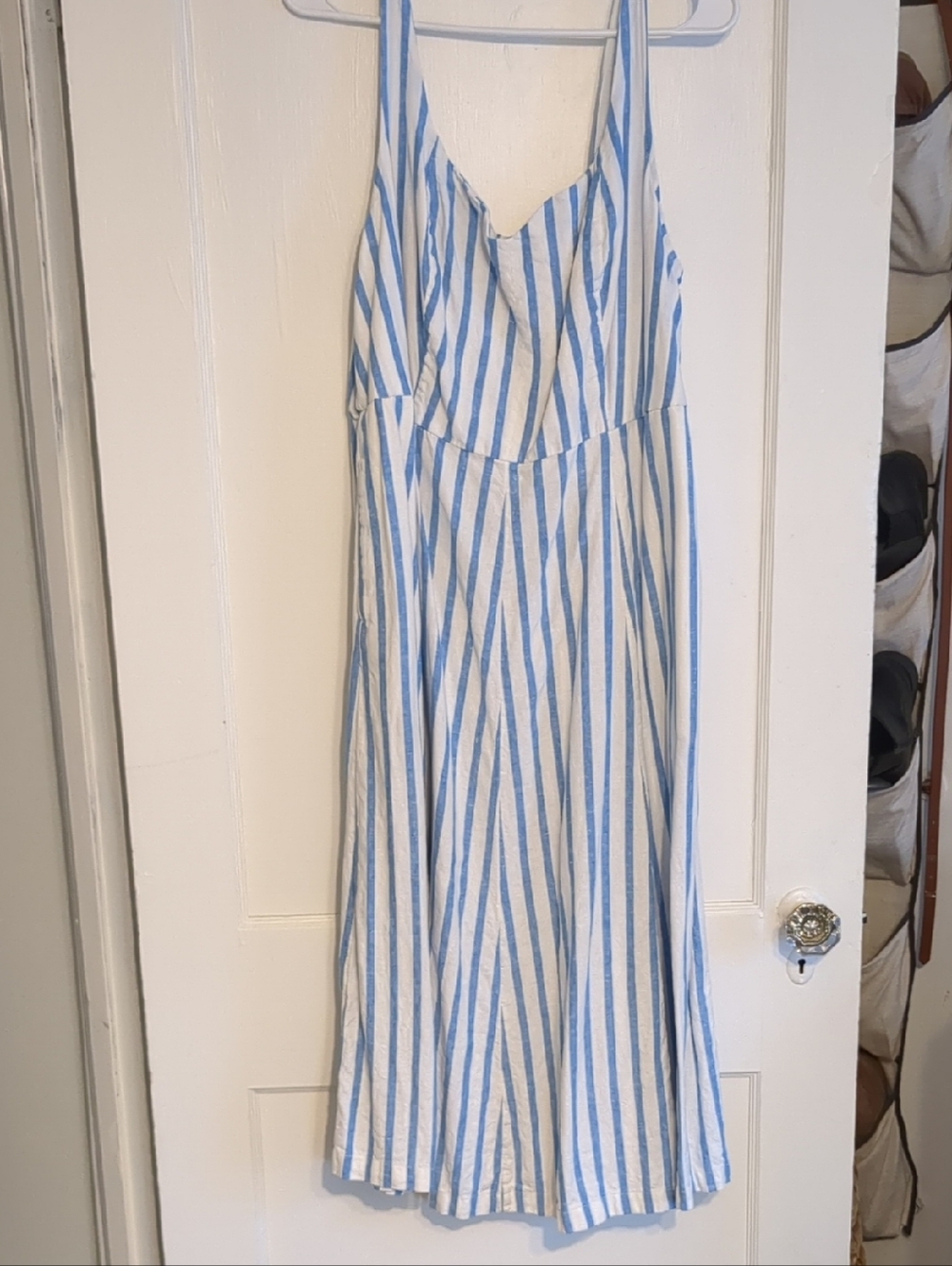 Old Navy White and Blue Textured Sundress